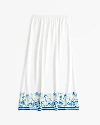 Faux Silk Maxi Skirt