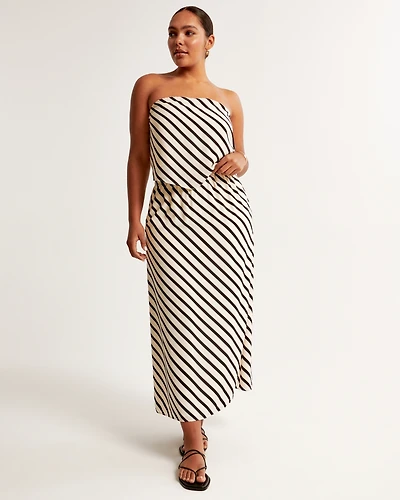 Faux Silk Maxi Skirt