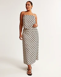 Faux Silk Maxi Skirt