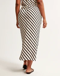 Faux Silk Maxi Skirt