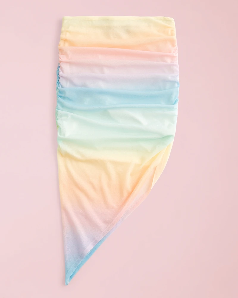 Pride Mesh Asymmetrical Midi Skirt