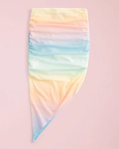 Pride Mesh Asymmetrical Midi Skirt