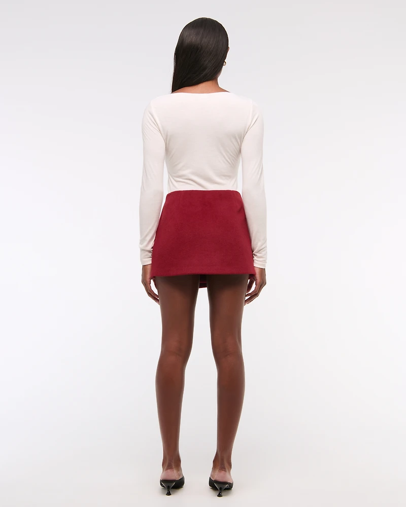 Falda pantalón cruzada de tiro medio