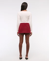 Falda pantalón cruzada de tiro medio