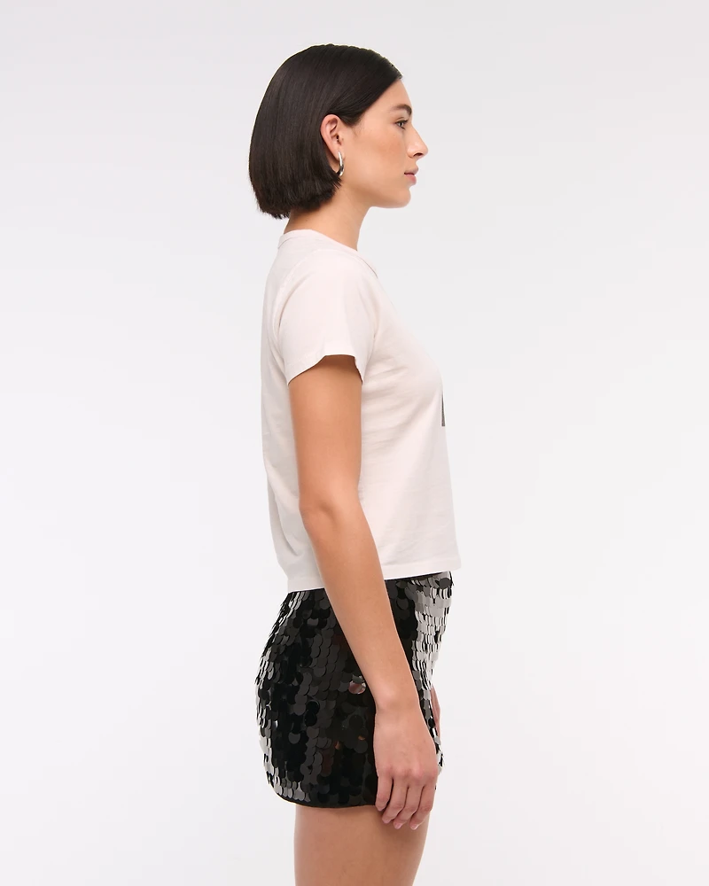 Mid Rise Sequin Skort