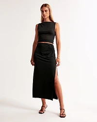 Knotted Midi Skirt