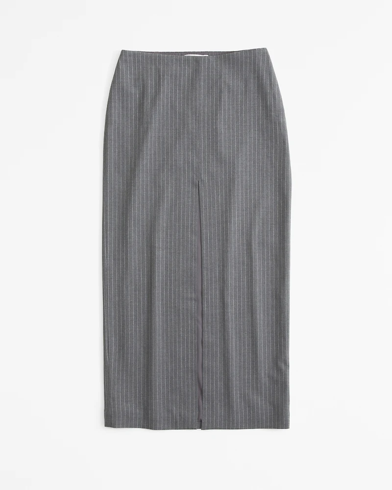 Mid Rise Pencil Maxi Skirt