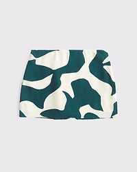 The A&F Scarlett Mid Rise Linen-Blend Mini Skort