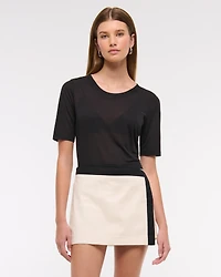 Mid Rise Wrap Mini Skort