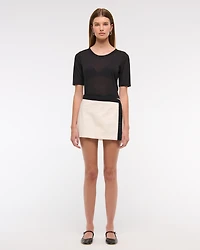 Mid Rise Wrap Mini Skort