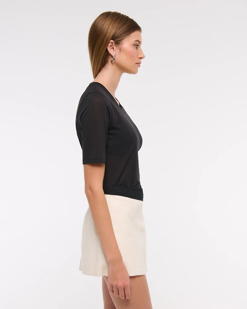 Mid Rise Wrap Mini Skort