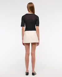 Mid Rise Wrap Mini Skort