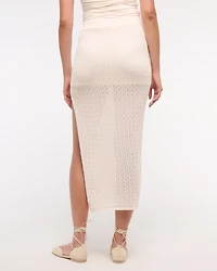 Mid Rise Crochet-Style Maxi Skirt
