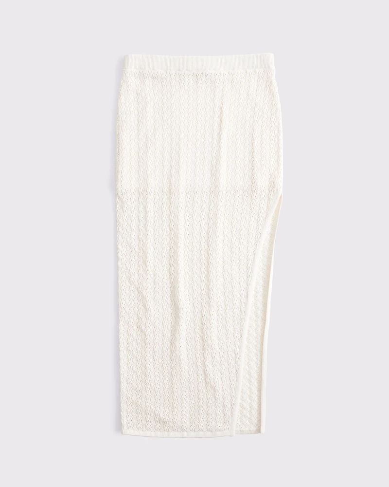 Mid Rise Crochet-Style Maxi Skirt