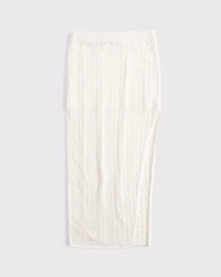 Mid Rise Crochet-Style Maxi Skirt