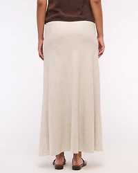 Mid Rise Linen-Blend Maxi Skirt