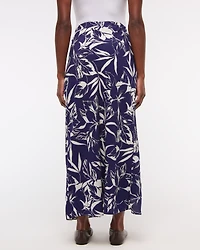 Mid Rise Sarong Maxi Skirt