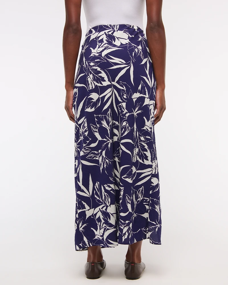 Mid Rise Sarong Maxi Skirt