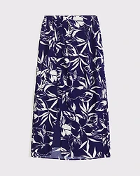 Mid Rise Sarong Maxi Skirt