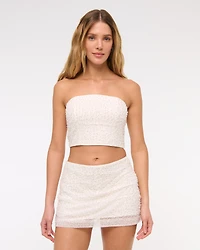 The A&F Scarlett Mid Rise Beaded Mini Skort