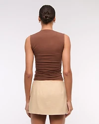 Mid Rise Tailored Micro Wrap Mini Skort