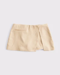 Mid Rise Tailored Micro Wrap Mini Skort