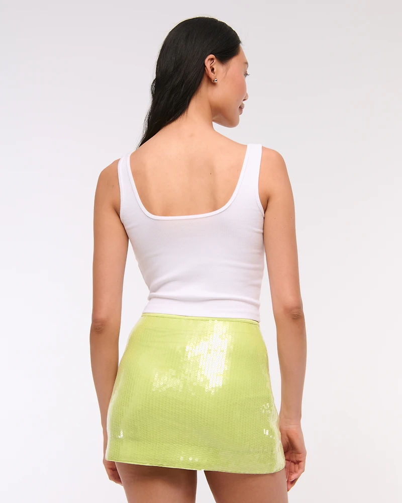 The A&F Scarlett Mid Rise Sequin Mini Skort