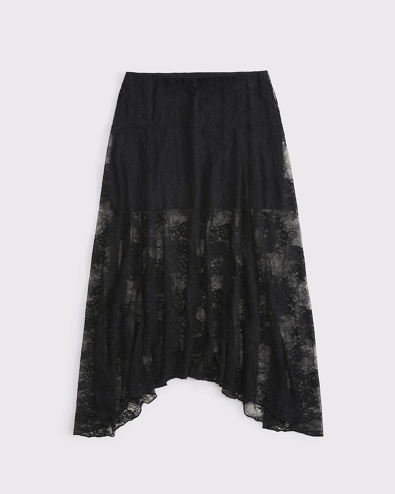 Lace Godet Maxi Skirt