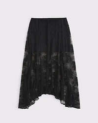 Lace Godet Maxi Skirt