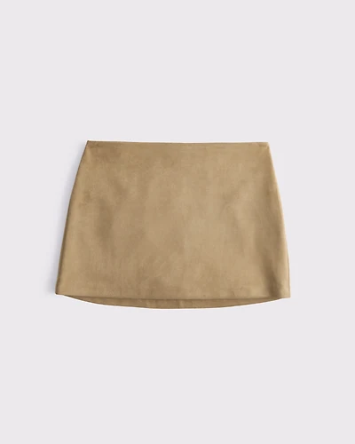 The A&F Scarlett Mid Rise Vegan Suede Mini Skort