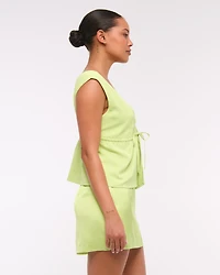 Minifalda pantalón de satín tiro medio A&F Scarlett