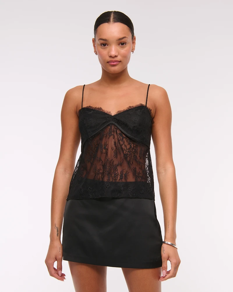 The A&F Scarlett Mid Rise Satin Mini Skort