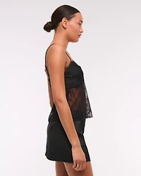 The A&F Scarlett Mid Rise Satin Mini Skort