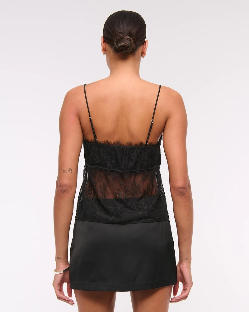 The A&F Scarlett Mid Rise Satin Mini Skort