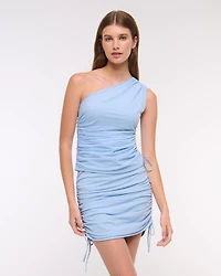 Low Rise Mesh Side Ruched Mini Skirt