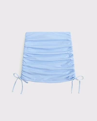 Low Rise Mesh Side Ruched Mini Skirt