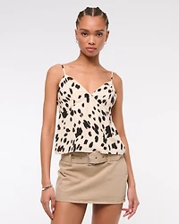 Low Rise Belted Denim Mini Skort