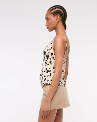 Low Rise Belted Denim Mini Skort