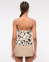 Low Rise Belted Denim Mini Skort