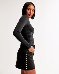 Denim Studded Mini Skirt