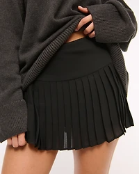 High Rise Drop-Waist Pleated Mini Skort