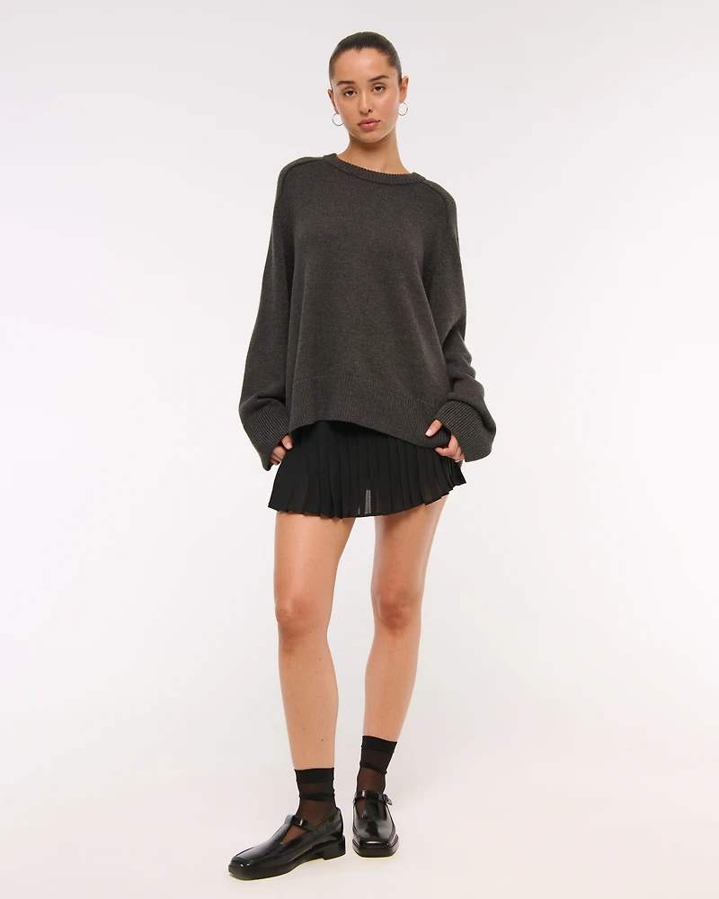 High Rise Drop-Waist Pleated Mini Skort