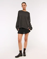 High Rise Drop-Waist Pleated Mini Skort