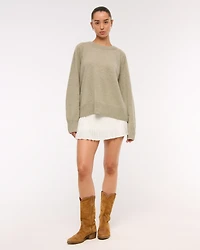 High Rise Drop-Waist Pleated Mini Skort