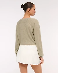 High Rise Drop-Waist Pleated Mini Skort