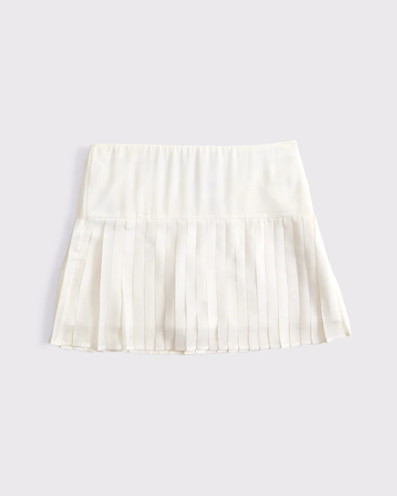 High Rise Drop-Waist Pleated Mini Skort