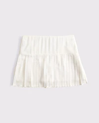 High Rise Drop-Waist Pleated Mini Skort