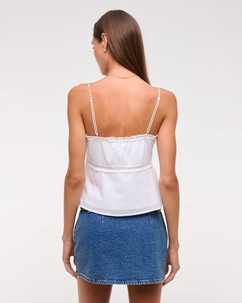 Mid Rise Belted Denim Mini Skort