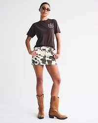 Curve Love Mid Rise Denim Mini Skirt