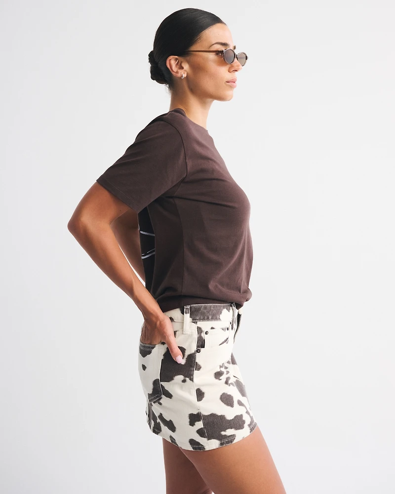 Curve Love Mid Rise Denim Mini Skirt